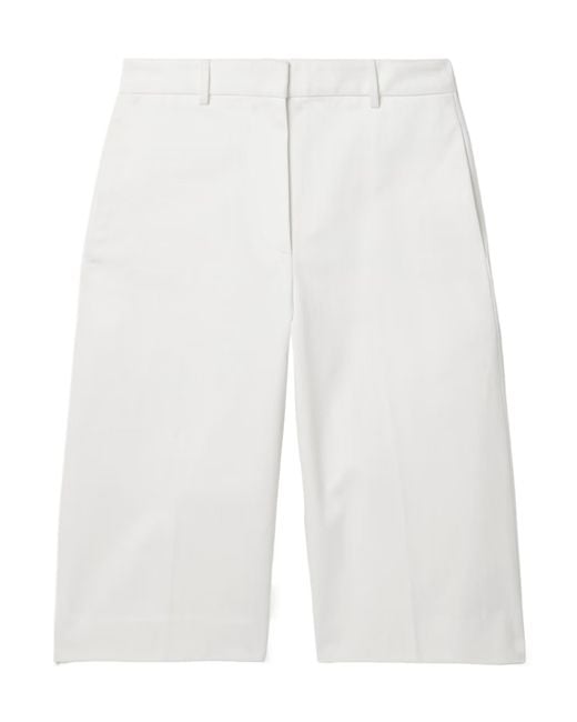 Nili Lotan White Denim Shorts With Belt Loops