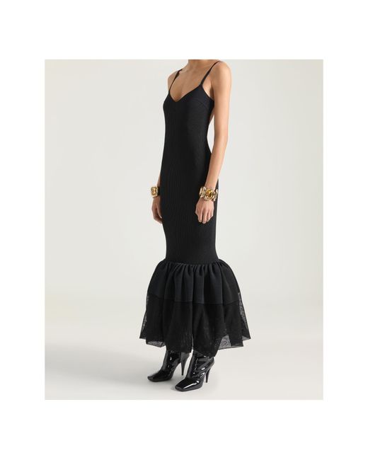 Givenchy Black Open Back Ruffled Dress