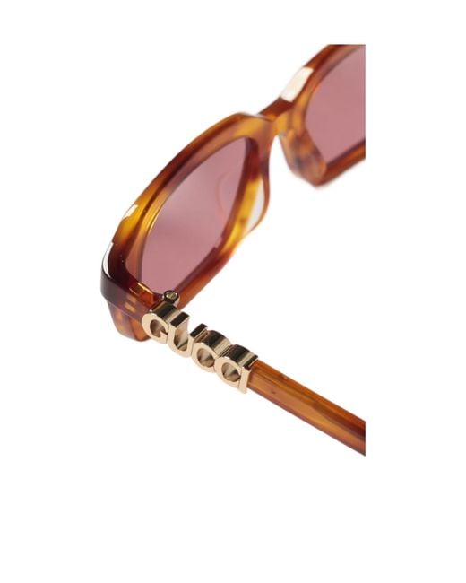 Gucci Pink Eyewear Rectangle Frame Sunglasses
