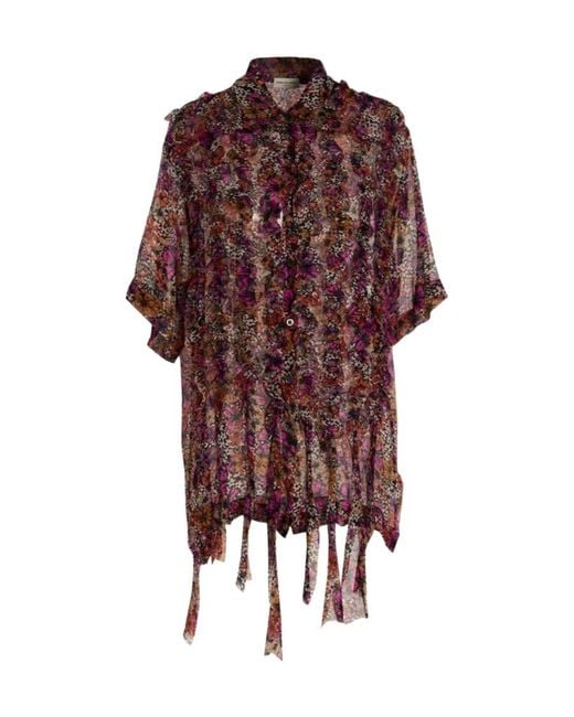 Dries Van Noten Red Short-Sleeved Shirt