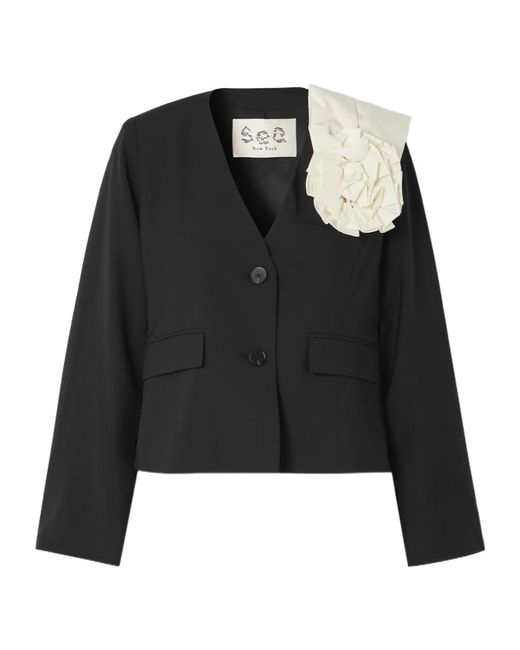 Sea Black Cropped Blazer