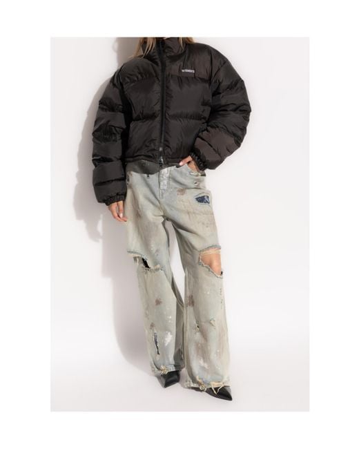 Vetements Black Long Sleeve Down Jacket for men