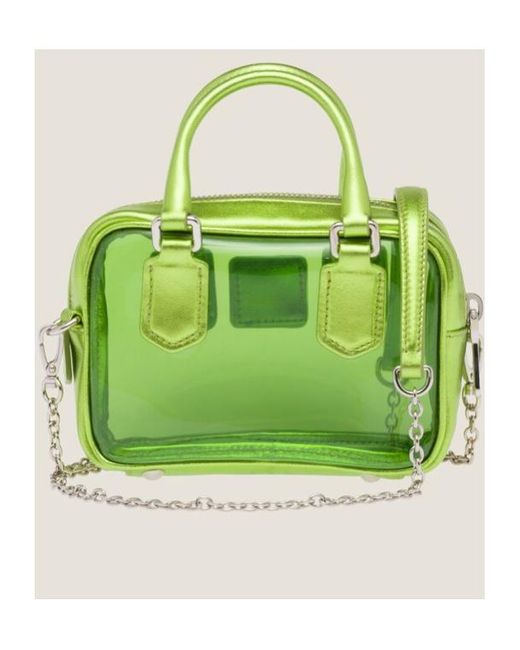 Miu Miu Green Plexiglas And Nappa Leather Mini Top-Handle Bag