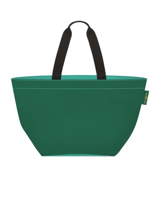 Herve Chapelier Green Logo Tote Bag