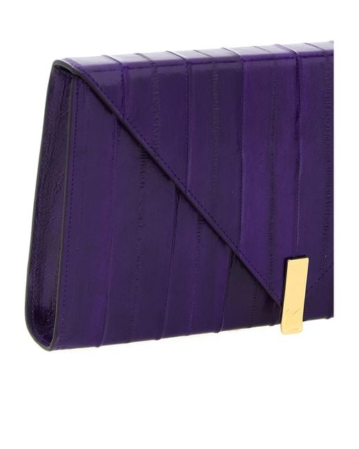 Giuseppe Zanotti Purple Tuxedo Panelled Clutch Bag