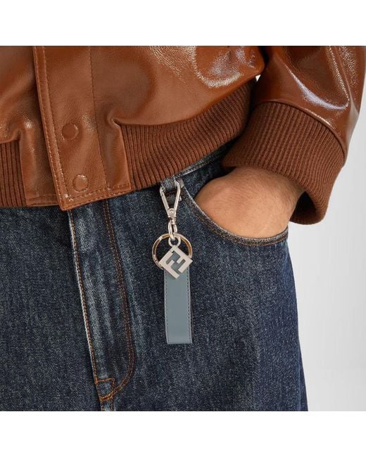 Fendi Blue Ff Squared Key Ring for men