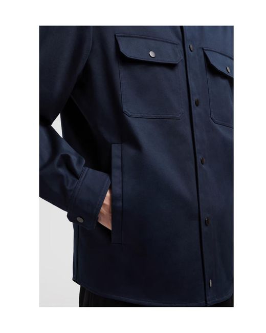 Moncler Blue Collared Long-Sleeve Shirt for men