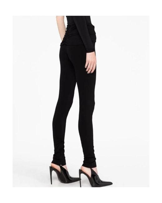 Magda Butrym Black Flower Embellished Skinny Leggings