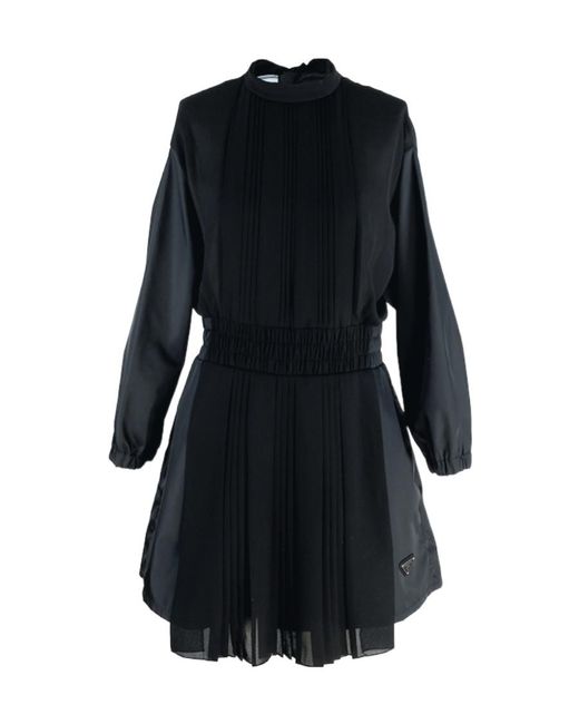 Prada Black Stand-Up Collar Dress