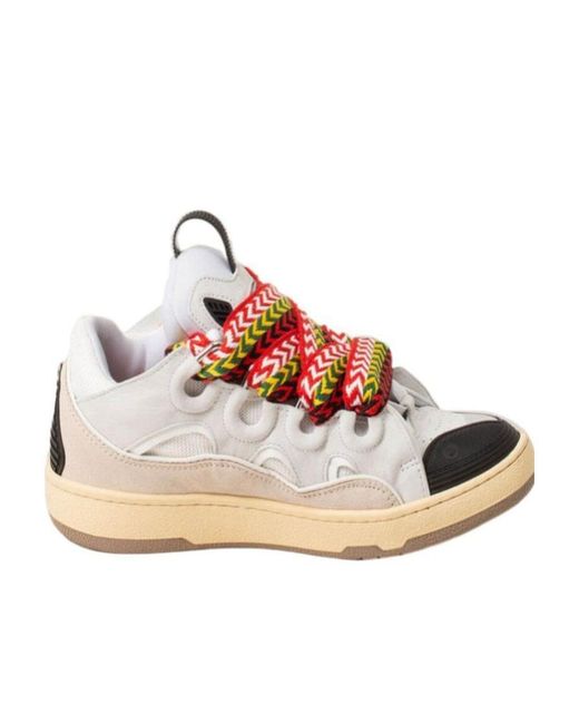 Lanvin Pink Curb Lace-Up Sneakers