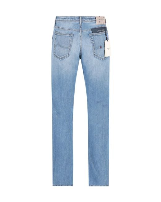 Jacob Cohen Blue Belt-Loop Jeans for men