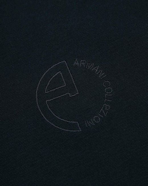 Armani Collezioni Green Logo Embroidered Polo Shirt for men