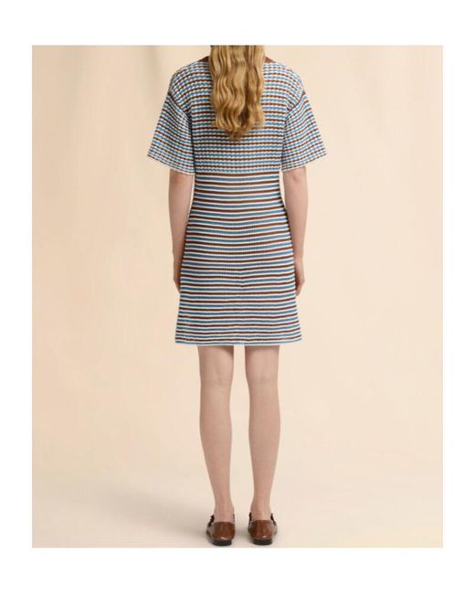 Marni Blue Striped Crochet Dress