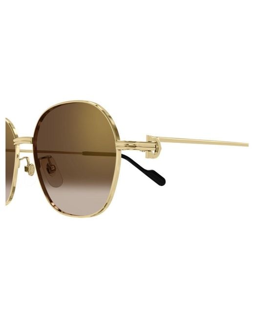 Cartier Metallic Round-Frame Sunglasses