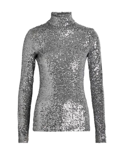 Rabanne Gray Sequin-Embellished Mesh Top