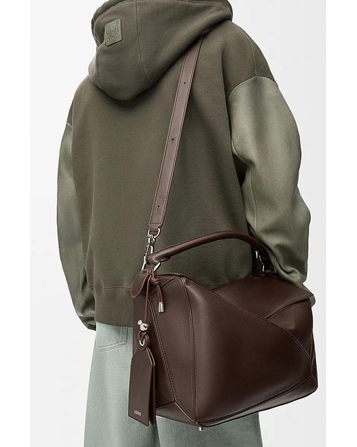 Loewe Brown Large Featherlight Puzzle Bag for men
