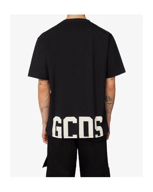 Gcds Black Low Band Logo Regular T-Shirt for men