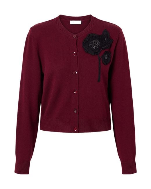 Erdem Red Wool Cardigan