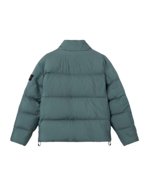 Stone Island Green Down Jacket With Wind Resistance And Anti-Drop for men