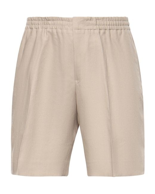 Zegna Gray Elastic-Waist Tailored Shorts for men