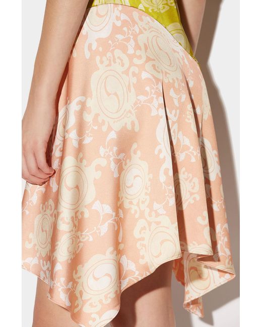DSquared² Multicolor Floral-Printed Asymmetric Hem Draped Dress