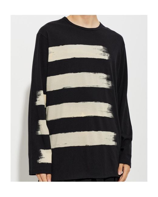 Yohji Yamamoto Black Crew Neck Long-Sleeved T-Shirt for men