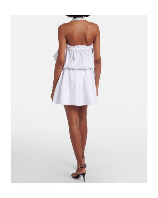 Patou White Halterneck Cotton Minidress