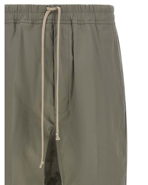 Rick Owens Green Drawstring Cropped Casual Pants for men