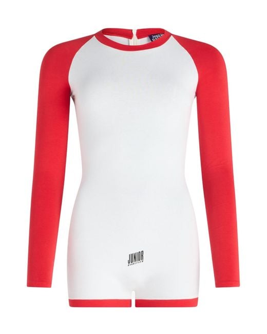 Jean Paul Gaultier Red Junior Gaultier Long-Sleeve Playsuit