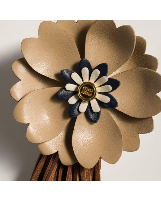 Miu Miu Floral Fringed Bag Trick in Natural | Lyst