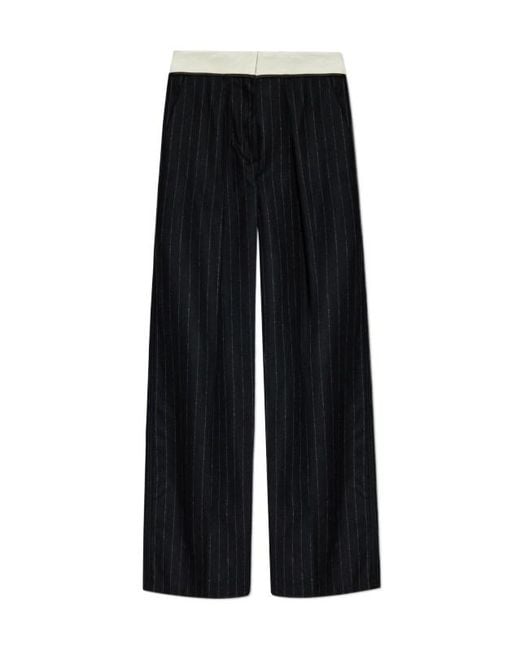 Forte_forte Black Pinstripe Wide-Leg Trousers