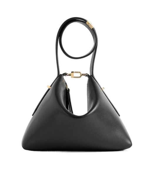 Totême Black Totême Bevel Logo Printed Top Handle Bag