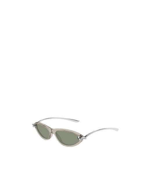 Bottega Veneta White Cat-Eye Frame Sunglasses