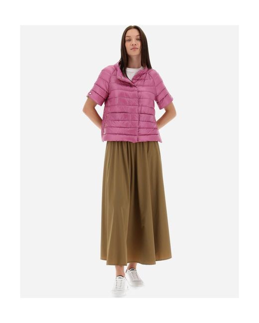 Herno Pink Padded Quilted Shirt Jacket