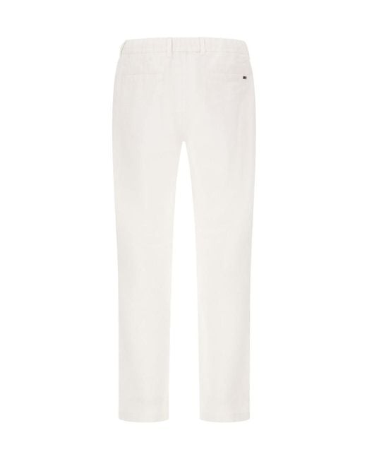 Herno White Drawstring Straight Trousers for men