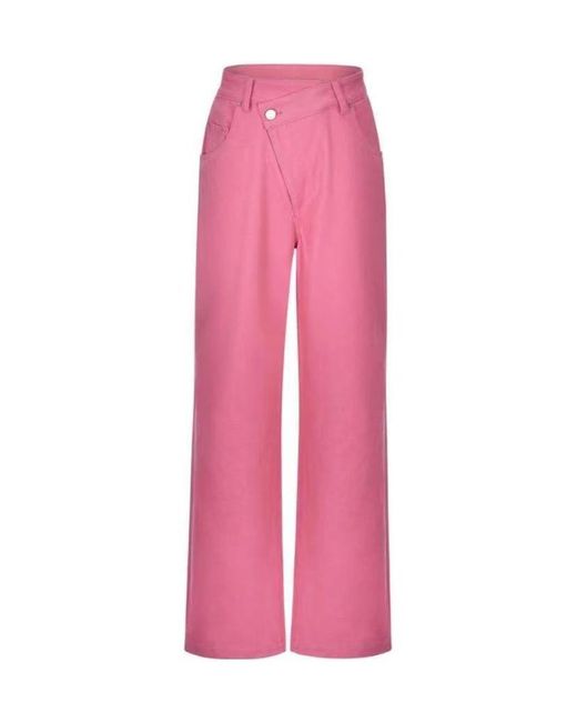 THREE QUARTERS Pink Wide-Legged Casual Pants for men