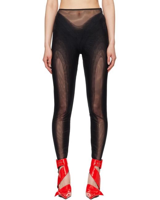 Mugler Black Illusion Leggings