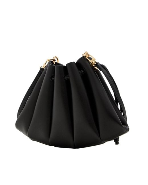 THEMOIRÈ Black Dafne Drawstring Shoulder Bag