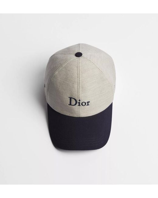 Dior White Logo Baseball Hat for men