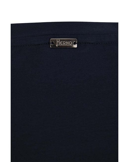 Herno Blue Stretched Crewneck T-Shirt for men