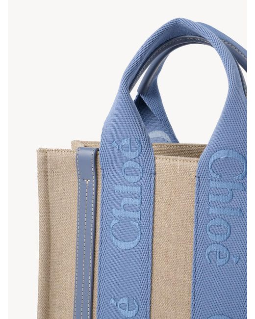 Chloé Blue Chloé Woody Small Tote Bag