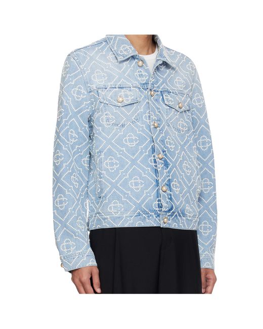 Casablanca Blue Long-Sleeve Denim Jacket for men
