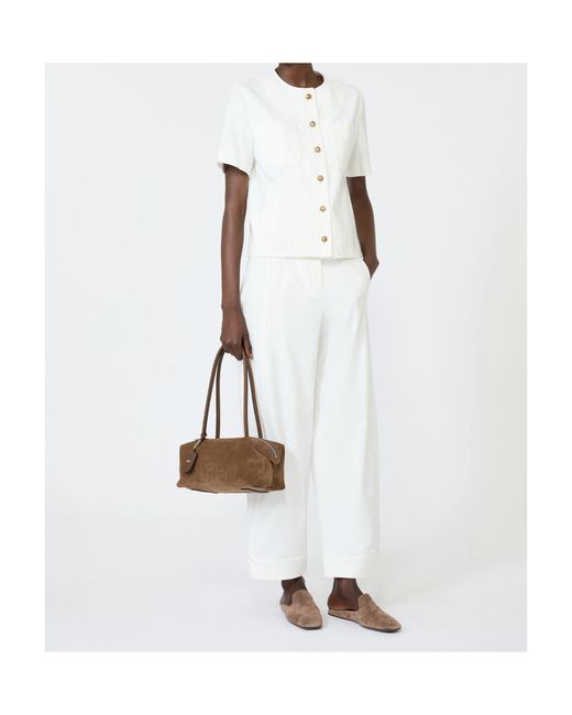 Max Mara White Mxmzanzara Short-Sleeved Button-Up Jacket