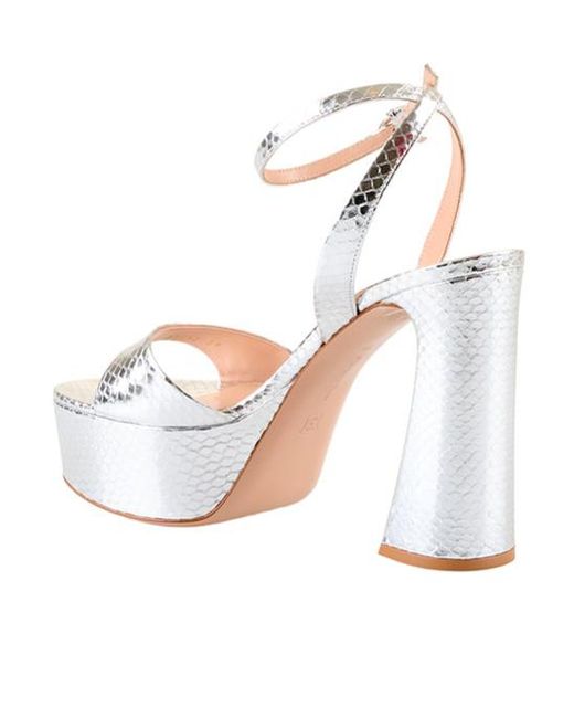 Gianvito Rossi White Round-Toe High-Heeled Sandals