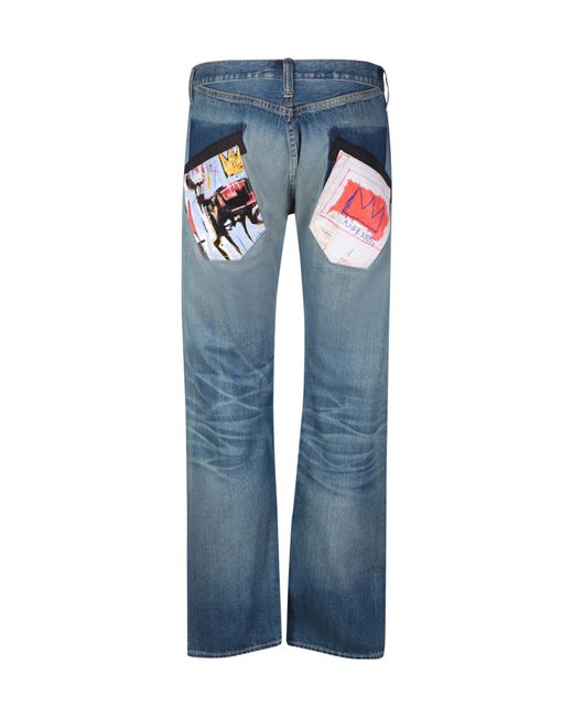 Junya Watanabe Blue Patchwork Jeans for men