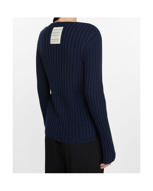 Acne Blue Ribbed-Knit Jumper