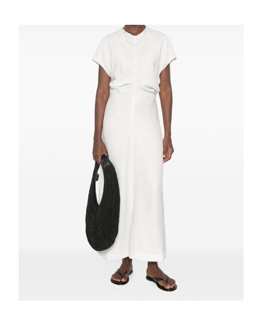 Totême  White Totême Slouch Waist Crewneck Maxi Dress