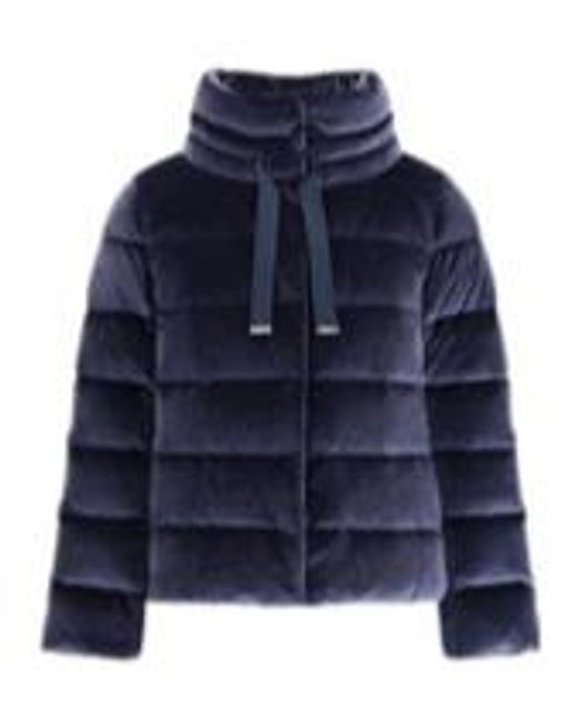 Herno Blue Chenille Effect Padded Jacket