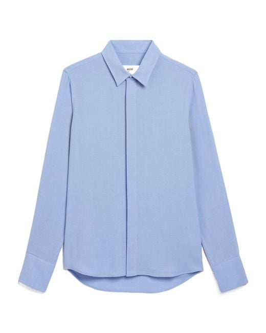 AMI Blue Ami Long Sleeved Button-Up Shirt for men