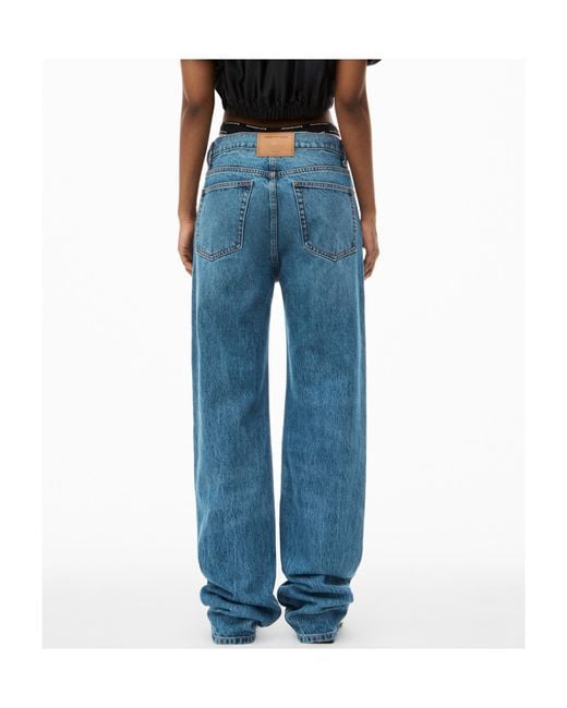 Alexander Wang Blue Prestyle Logo Bikini Jeans